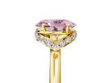 Yellow gold Fancy Pink Oval  Brilliant Solitaire Engagement Ring with Six-Prong Setting and Classic Band_25