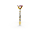 Yellow gold Fancy Pink Oval  Brilliant Solitaire with Pavé Band and Four-Prong Setting_43