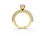 Yellow gold Fancy Pink Oval  Brilliant Solitaire with Pavé Band and Four-Prong Setting_44