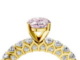 Yellow gold Fancy Pink Oval  Brilliant Solitaire with Pavé Band and Four-Prong Setting_45