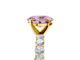 Yellow gold Fancy Pink Oval  Brilliant Solitaire with Pavé Band and Four-Prong Setting_46