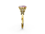 Yellow gold Fancy Pink Oval  Brilliant Solitaire with Pave Band and Four-Prong Setting_22