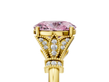 Yellow gold Fancy Pink Oval  Brilliant Solitaire with Pave Band and Four-Prong Setting_25