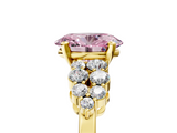 Yellow gold Fancy Pink Oval  Cluster Diamond Engagement Ring with Pavé Band and Four-Prong Setting_57