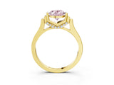 Yellow gold Fancy Pink Oval Cut Brilliant Solitaire Diamond Ring with Channel Set Band and Bar Prong Setting_3