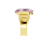 Yellow gold Fancy Pink Oval Cut Brilliant Solitaire Diamond Ring with Channel Set Band and Bar Prong Setting_5