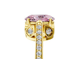 Yellow gold Fancy Pink Oval  Cut Cathedral Pave Diamond Engagement Ring with Six-Prong Setting_37