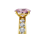 Yellow gold Fancy Pink Oval  Cut Channel Set Diamond Engagement Ring with Four-Prong Setting_257