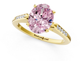 Yellow gold Fancy Pink Oval  Cut Channel Set Solitaire Engagement Ring with Four-Prong Setting_204