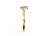 Yellow gold Fancy Pink Oval  Cut Channel Set Solitaire Engagement Ring with Four-Prong Setting_205