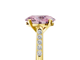 Yellow gold Fancy Pink Oval  Cut Channel Set Solitaire Engagement Ring with Four-Prong Setting_208