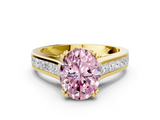 Yellow gold Fancy Pink Oval  Cut Channel Set Solitaire Engagement Ring with Prong Setting_20