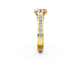 Yellow gold Fancy Pink Oval  Cut Channel Set Solitaire Engagement Ring with Prong Setting_22