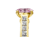 Yellow gold Fancy Pink Oval  Cut Channel Set Solitaire Engagement Ring with Prong Setting_25
