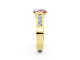 Yellow gold Fancy Pink Oval Cut Cut Channel Set Solitaire Ring with Four-Prong Setting_2