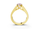 Yellow gold Fancy Pink Oval Cut Cut Channel Set Solitaire Ring with Four-Prong Setting_3