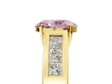 Yellow gold Fancy Pink Oval Cut Cut Channel Set Solitaire Ring with Four-Prong Setting_5