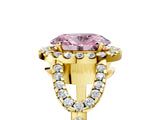 Yellow gold Fancy Pink Oval Cut Cut Diamond Halo Engagement Ring with Open Split Pavé Band_5