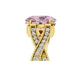 Yellow gold Fancy Pink Oval Cut Cut Diamond Twisted Band with Milgrain Pave Setting and Four-Prong Setting_5