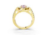 Yellow gold Fancy Pink Oval Cut Cut Halo Split Shank Prong Set Ring_3