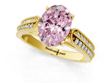 Yellow gold Fancy Pink Oval Cut Cut Pave Split Shank Engagement Ring with Four-Prong Setting_1