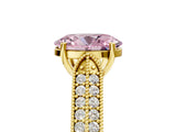 Yellow gold Fancy Pink Oval Cut Cut Pave Split Shank Engagement Ring with Four-Prong Setting_5