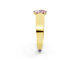 Yellow gold Fancy Pink Oval Cut Diamond Channel Set Solitaire Ring with Four-Prong Setting_14