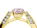 Yellow gold Fancy Pink Oval Cut Diamond Channel Set Solitaire Ring with Four-Prong Setting_16