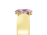 Yellow gold Fancy Pink Oval Cut Diamond Channel Set Solitaire Ring with Four-Prong Setting_17