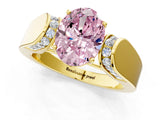 Yellow gold Fancy Pink Oval Cut Diamond Channel Set Solitaire Ring with Four-Prong Setting_37
