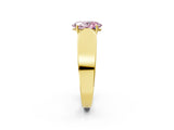 Yellow gold Fancy Pink Oval Cut Diamond Channel Set Solitaire Ring with Four-Prong Setting_38