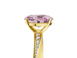 Yellow gold Fancy Pink Oval Cut Diamond Engagement Ring with Side Stone Accents and Four-Prong Setting_17