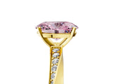 Yellow gold Fancy Pink Oval Cut Diamond Engagement Ring with Side Stone Accents and Four-Prong Setting_65
