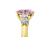 Yellow gold Fancy Pink Oval  Cut Diamond Five-Stone Prong Set White Gold Ring_38