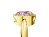 Yellow gold Fancy Pink Oval  Cut Diamond Halo Engagement Ring with Split Shank and Four-Prong Setting_96