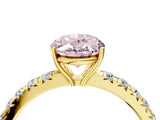 Yellow gold Fancy Pink Oval Cut Diamond Pavé Solitaire Engagement Ring with Four-Prong Setting_106