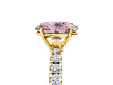 Yellow gold Fancy Pink Oval Cut Diamond Pavé Solitaire Engagement Ring with Four-Prong Setting_107