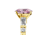Yellow gold Fancy Pink Oval  Cut Diamond Ring with Baguette Side Stones, Channel Set Band, and Four-Prong Setting_29