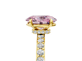 Yellow gold Fancy Pink Oval  Cut Diamond Ring with Pavé Band and Four-Prong Setting_63