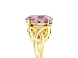 Yellow gold Fancy Pink Oval Cut Diamond Solitaire Celtic Knot Ring with Four-Prong Setting_80