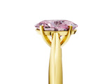 Yellow gold Fancy Pink Oval Cut Diamond Solitaire Engagement Ring with Cathedral Setting and Four-Prong Mount_101