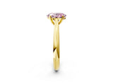 Yellow gold Fancy Pink Oval Cut Diamond Solitaire Engagement Ring with Cathedral Setting and Four-Prong Mount_50