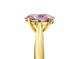 Yellow gold Fancy Pink Oval Cut Diamond Solitaire Engagement Ring with Cathedral Setting and Four-Prong Mount_53