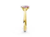 Yellow gold Fancy Pink Oval Cut Diamond Solitaire Engagement Ring with Cathedral Setting and Four-Prong Mount_98