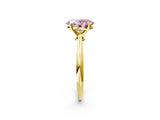 Yellow gold Fancy Pink Oval Cut Diamond Solitaire Engagement Ring with Classic Band and Four-Prong Setting_14