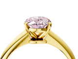 Yellow gold Fancy Pink Oval Cut Diamond Solitaire Engagement Ring with Classic Band and Four-Prong Setting_16