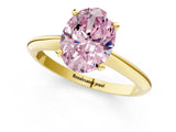 Yellow gold Fancy Pink Oval Cut Diamond Solitaire Engagement Ring with Classic Band and Four-Prong Setting_37