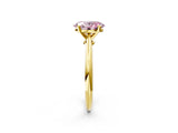 Yellow gold Fancy Pink Oval Cut Diamond Solitaire Engagement Ring with Classic Band and Four-Prong Setting_38