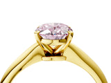 Yellow gold Fancy Pink Oval Cut Diamond Solitaire Engagement Ring with Classic Band and Four-Prong Setting_40