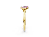 Yellow gold Fancy Pink Oval Cut Diamond Solitaire Engagement Ring with Classic Band and Four-Prong Setting_89